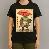 Grumpy Frog Unimpressed Toad Vintage Japanese Aesthetic T-Shirt thumb 4