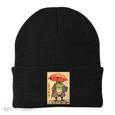 Grumpy Frog Unimpressed Toad Vintage Japanese Aesthetic Beanie