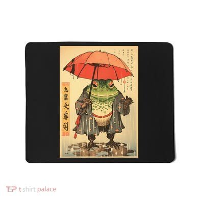 Grumpy Frog Unimpressed Toad Vintage Japanese Aesthetic Mousepad