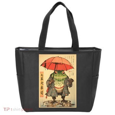 Grumpy Frog Unimpressed Toad Vintage Japanese Aesthetic Tote Bag