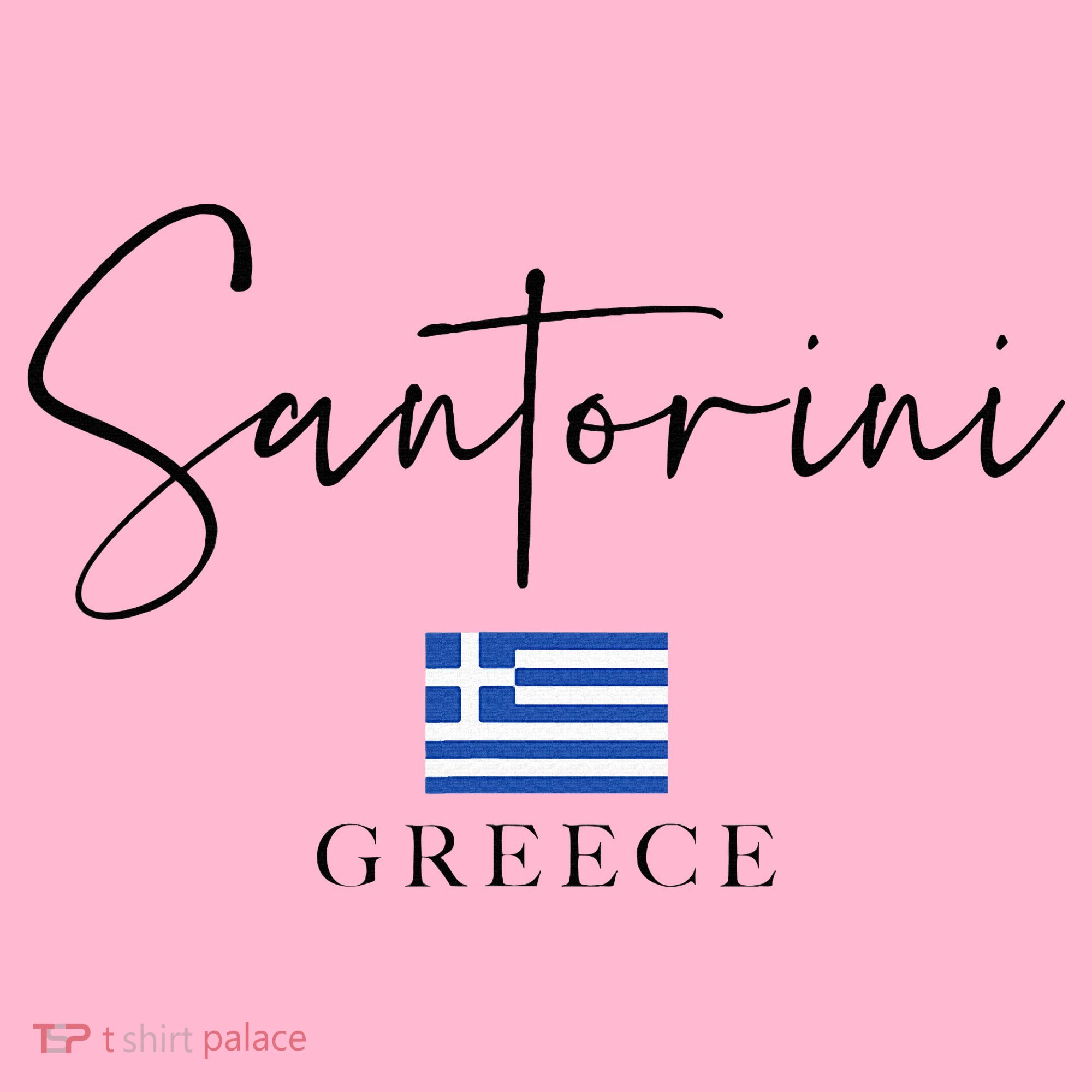 Greece Flag Vacation Island Santorini Coaster