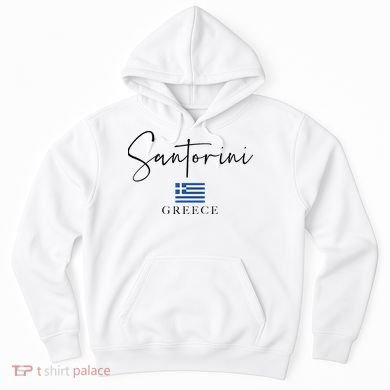 Greece Flag Vacation Island Santorini Hoodie