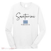 Greece Flag Vacation Island Santorini Long Sleeve Shirt thumb 0