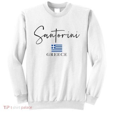 Greece Flag Vacation Island Santorini Sweatshirt