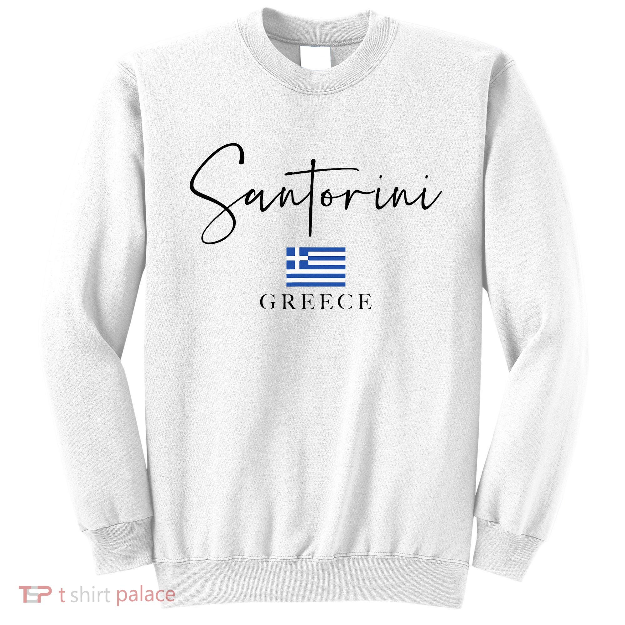 Greece Flag Vacation Island Santorini Sweatshirt