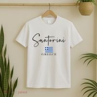 Greece Flag Vacation Island Santorini T-Shirt thumb 2
