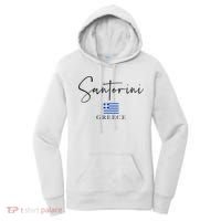 Greece Flag Vacation Island Santorini Women's Hoodie thumb 0