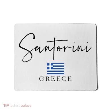 Greece Flag Vacation Island Santorini Mousepad