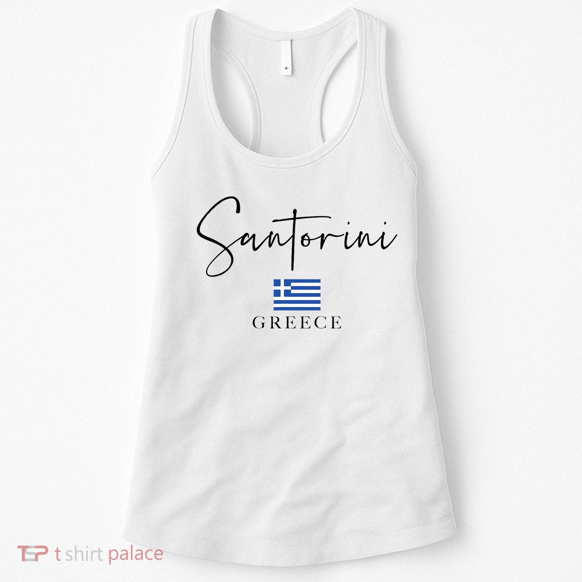 Greece Flag Vacation Island Santorini Women's Tank Top