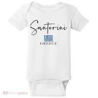 Greece Flag Vacation Island Santorini Baby Bodysuit thumb 0