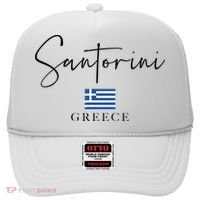 Greece Flag Vacation Island Santorini Hat thumb 0