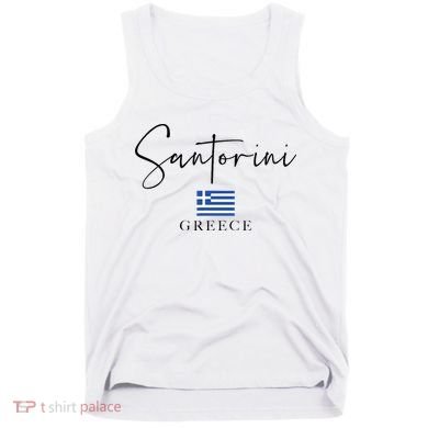 Greece Flag Vacation Island Santorini Tank Top