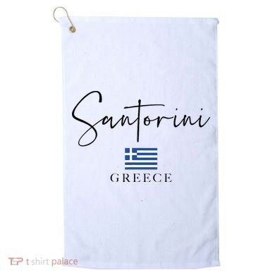 Greece Flag Vacation Island Santorini Golf Towel