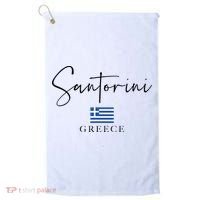 Greece Flag Vacation Island Santorini Golf Towel thumb 0