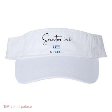 Greece Flag Vacation Island Santorini Visor