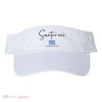 Greece Flag Vacation Island Santorini Visor thumb 0