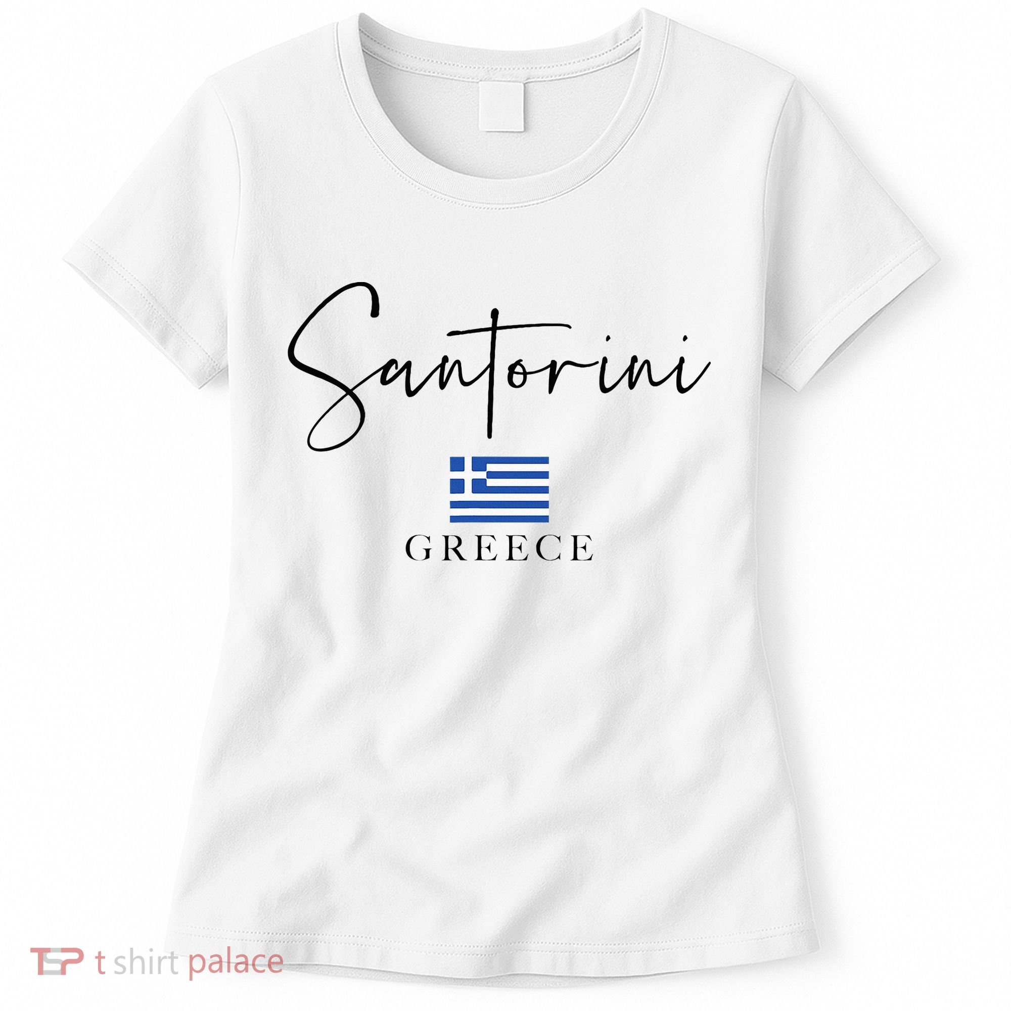 Greece Flag Vacation Island Santorini Women's T-Shirt