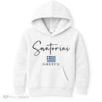 Greece Flag Vacation Island Santorini Kids Hoodie thumb 0