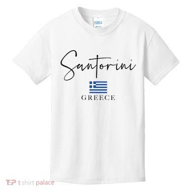 Greece Flag Vacation Island Santorini Kids T-Shirt