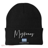 Greece Flag Vacation Island Mykonos Cool Gift Beanie thumb 0
