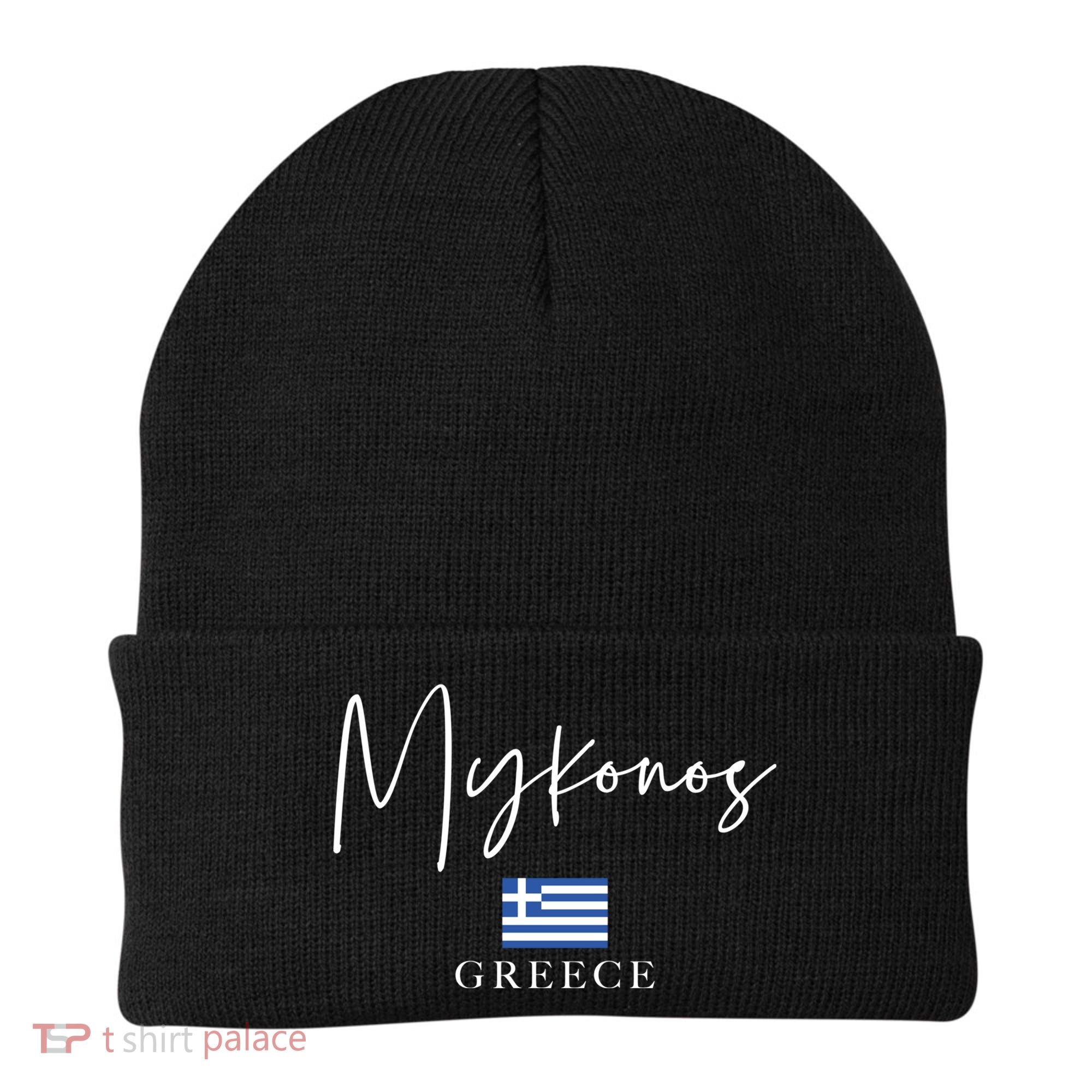 Greece Flag Vacation Island Mykonos Cool Gift Beanie