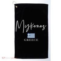 Greece Flag Vacation Island Mykonos Cool Gift Golf Towel thumb 0