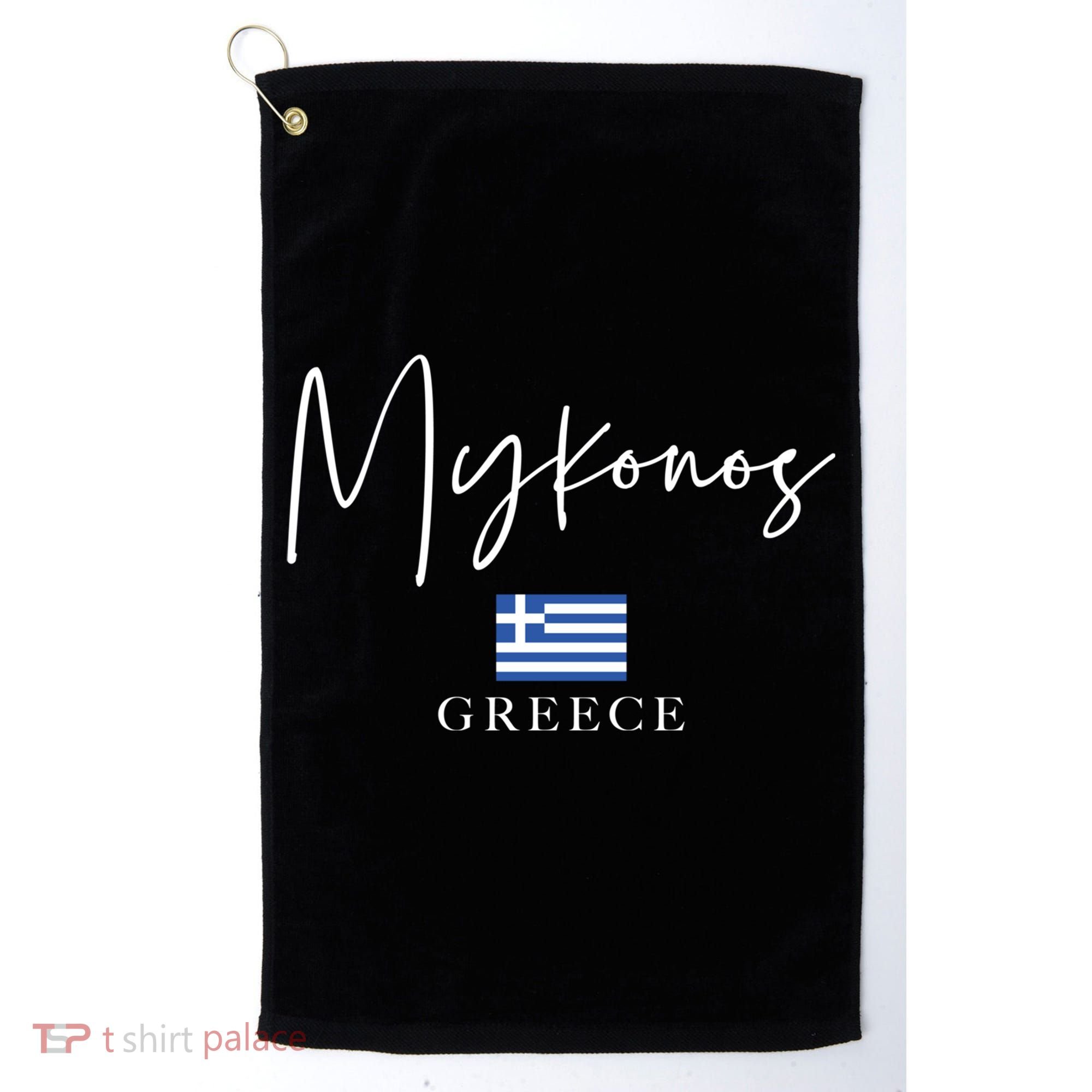 Greece Flag Vacation Island Mykonos Cool Gift Golf Towel