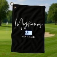Greece Flag Vacation Island Mykonos Cool Gift Golf Towel thumb 1