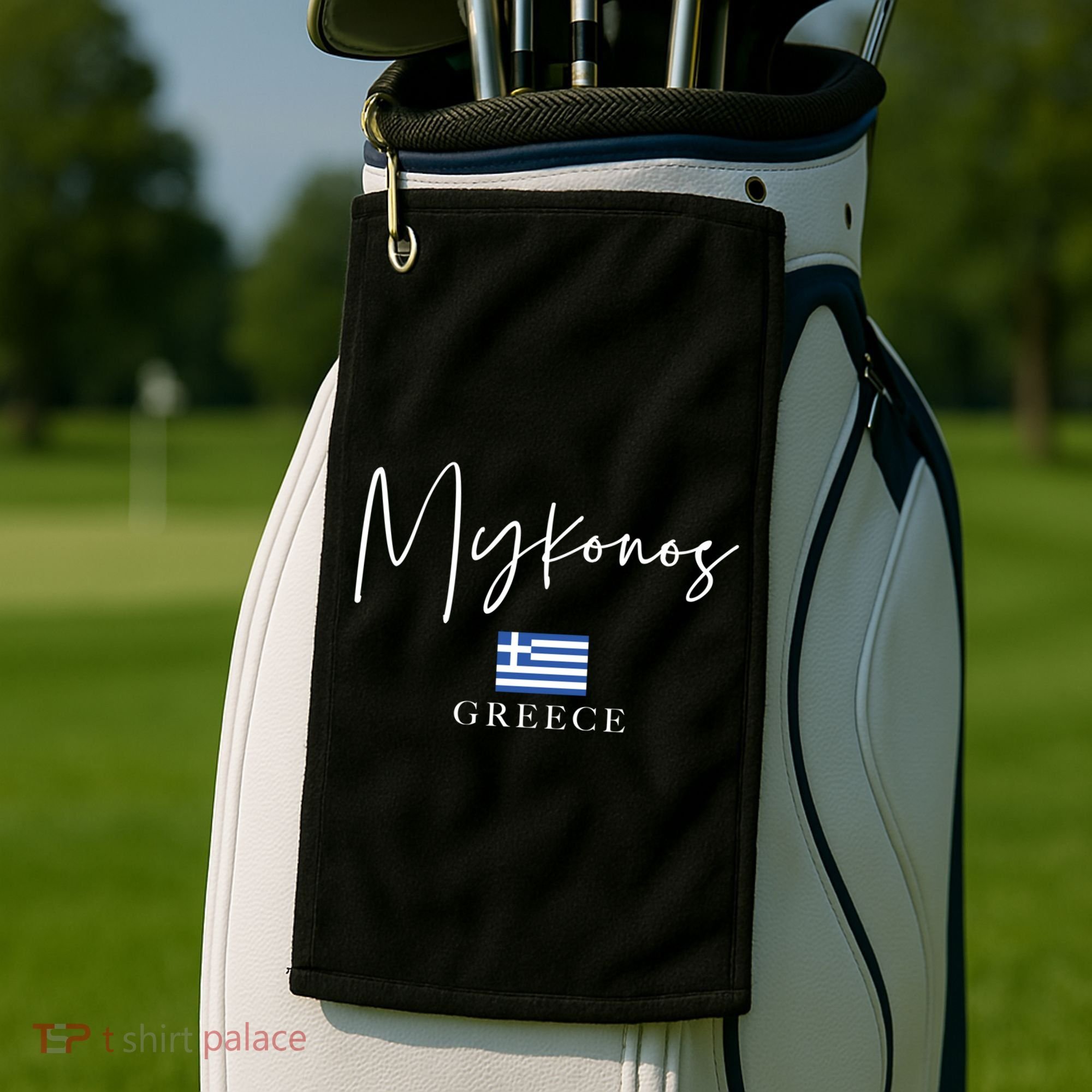 Greece Flag Vacation Island Mykonos Cool Gift Golf Towel