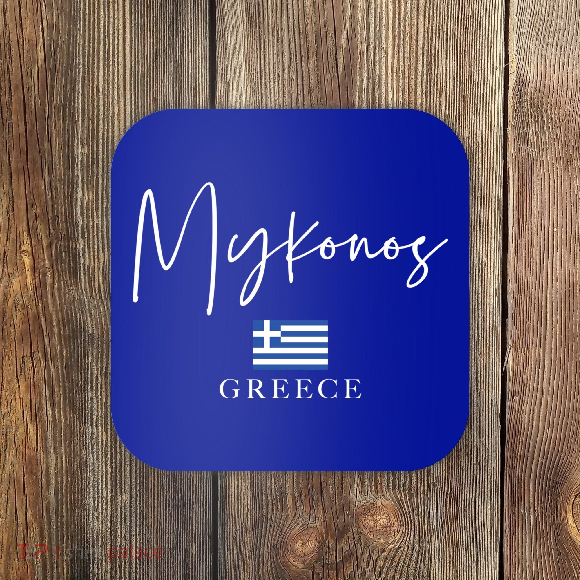 Greece Flag Vacation Island Mykonos Cool Gift Coaster