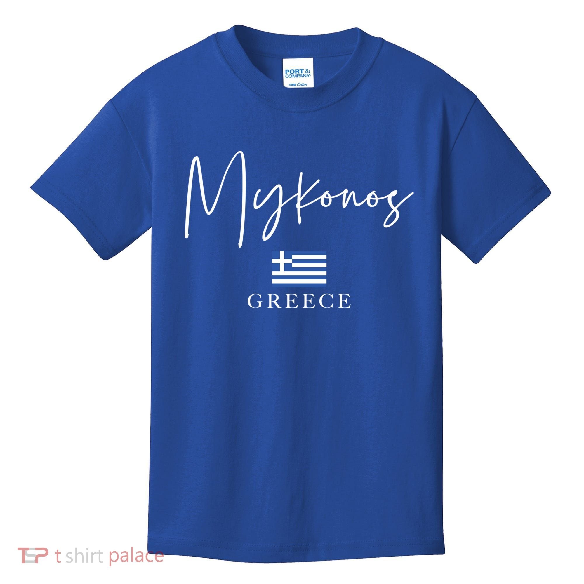 Greece Flag Vacation Island Mykonos Cool Gift Kids T-Shirt