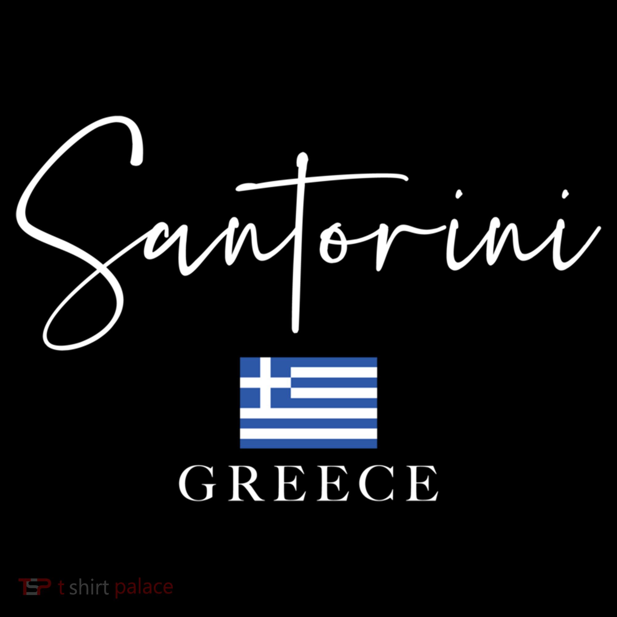 Greece Flag Vacation Island Santorini Funny Gift Coffee Mug