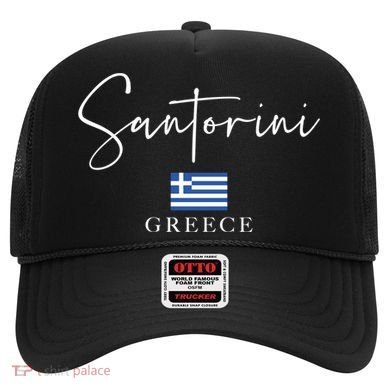 Greece Flag Vacation Island Santorini Funny Gift Hat