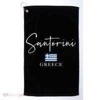 Greece Flag Vacation Island Santorini Funny Gift Golf Towel thumb 0