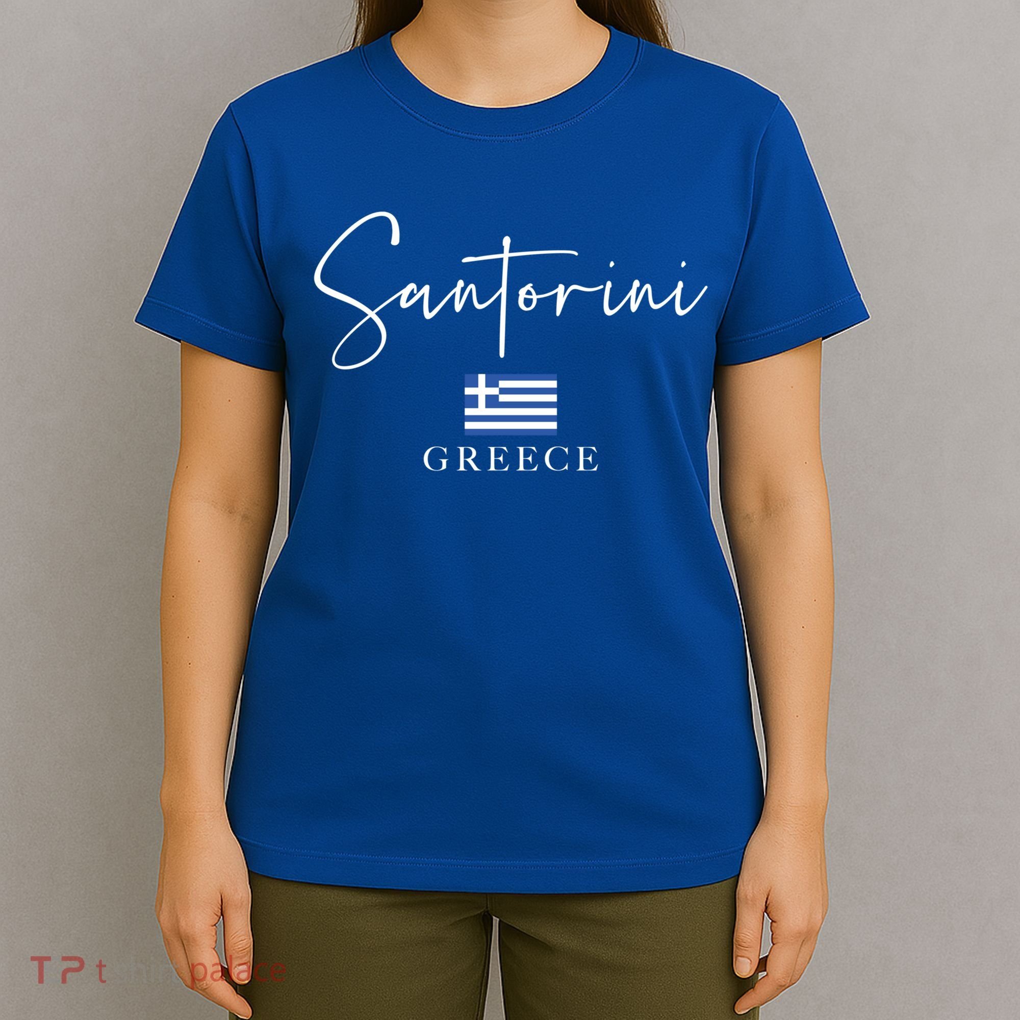 Greece Flag Vacation Island Santorini Funny Gift T-Shirt