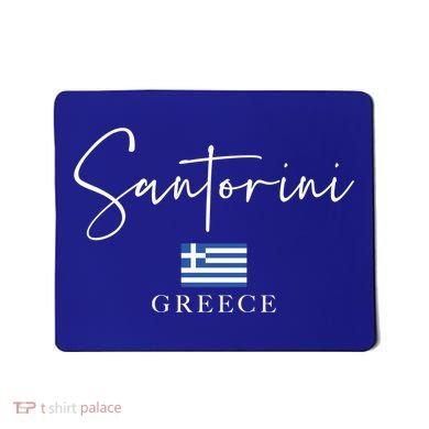 Greece Flag Vacation Island Santorini Funny Gift Mousepad