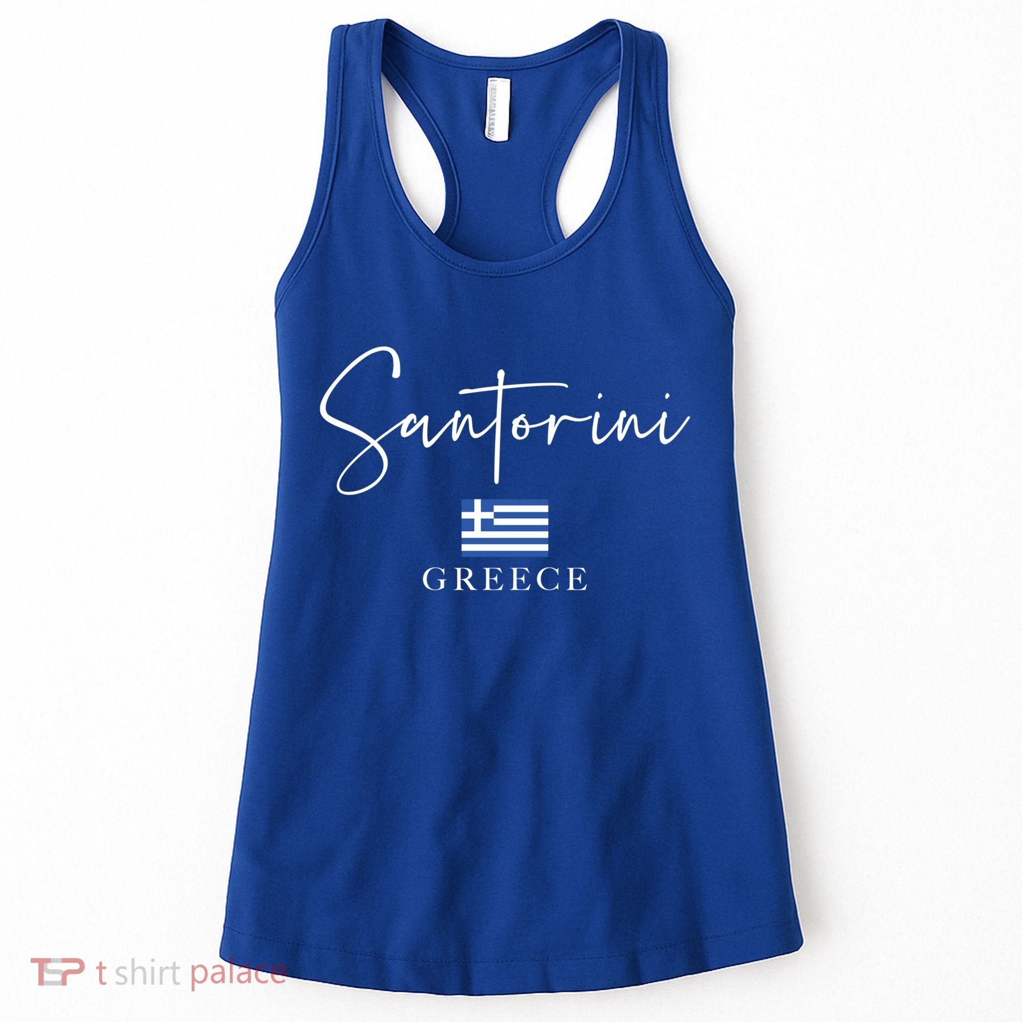 Greece Flag Vacation Island Santorini Funny Gift Women's Tank Top