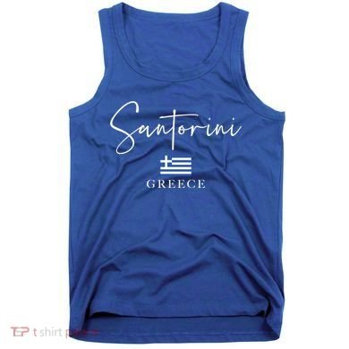 Greece Flag Vacation Island Santorini Funny Gift Tank Top