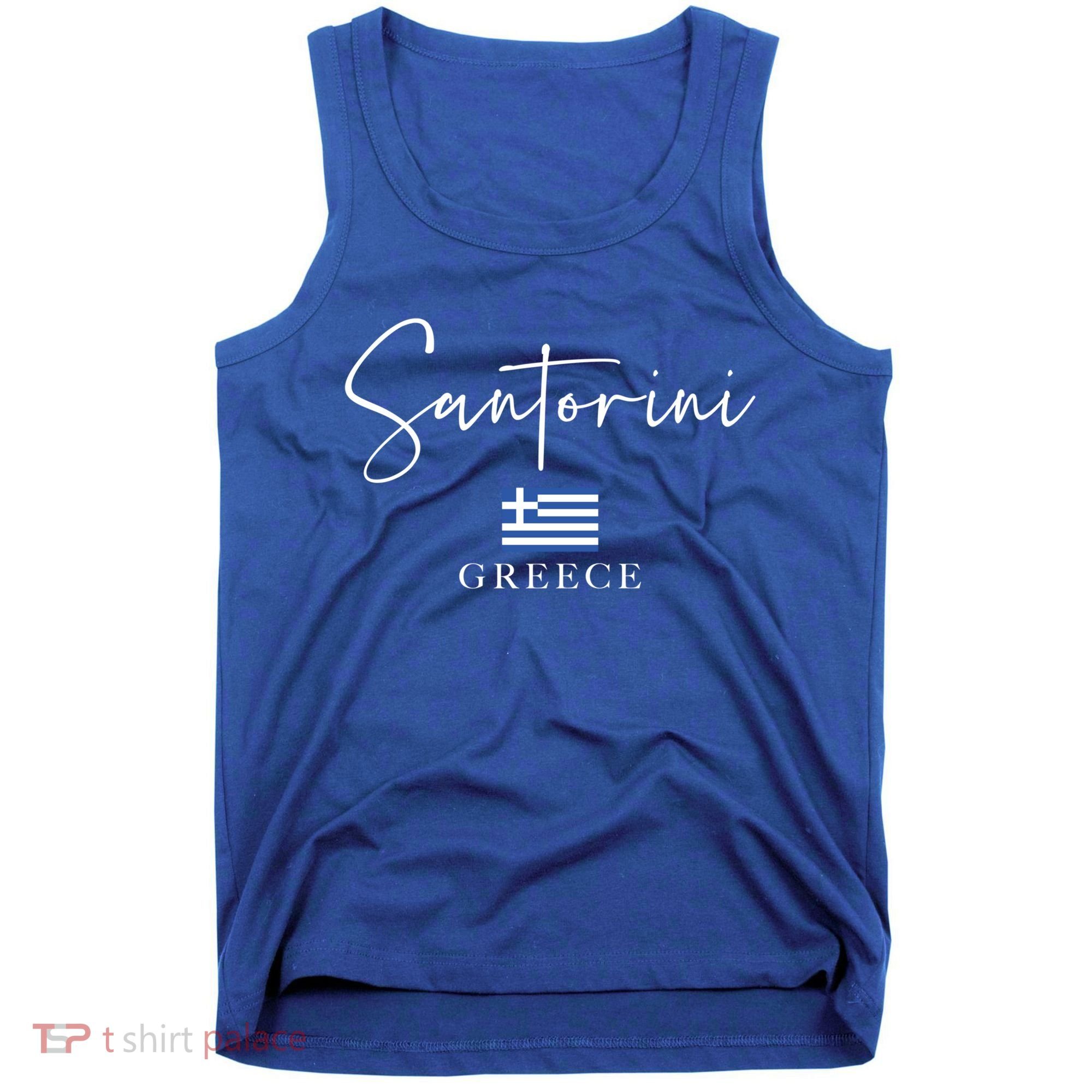 Greece Flag Vacation Island Santorini Funny Gift Tank Top