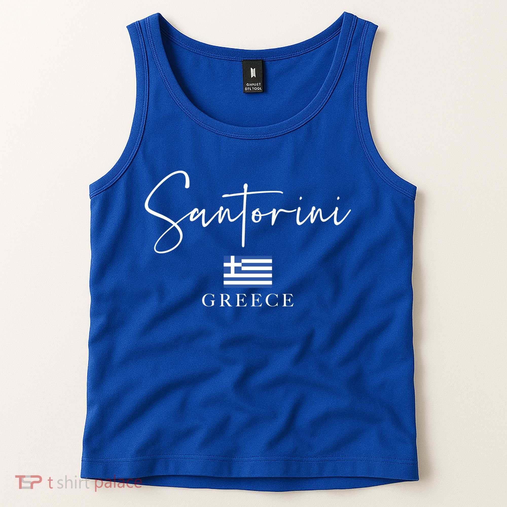 Greece Flag Vacation Island Santorini Funny Gift Tank Top