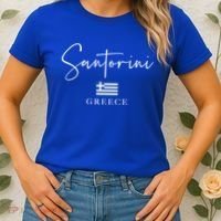 Greece Flag Vacation Island Santorini Funny Gift Women's T-Shirt thumb 2