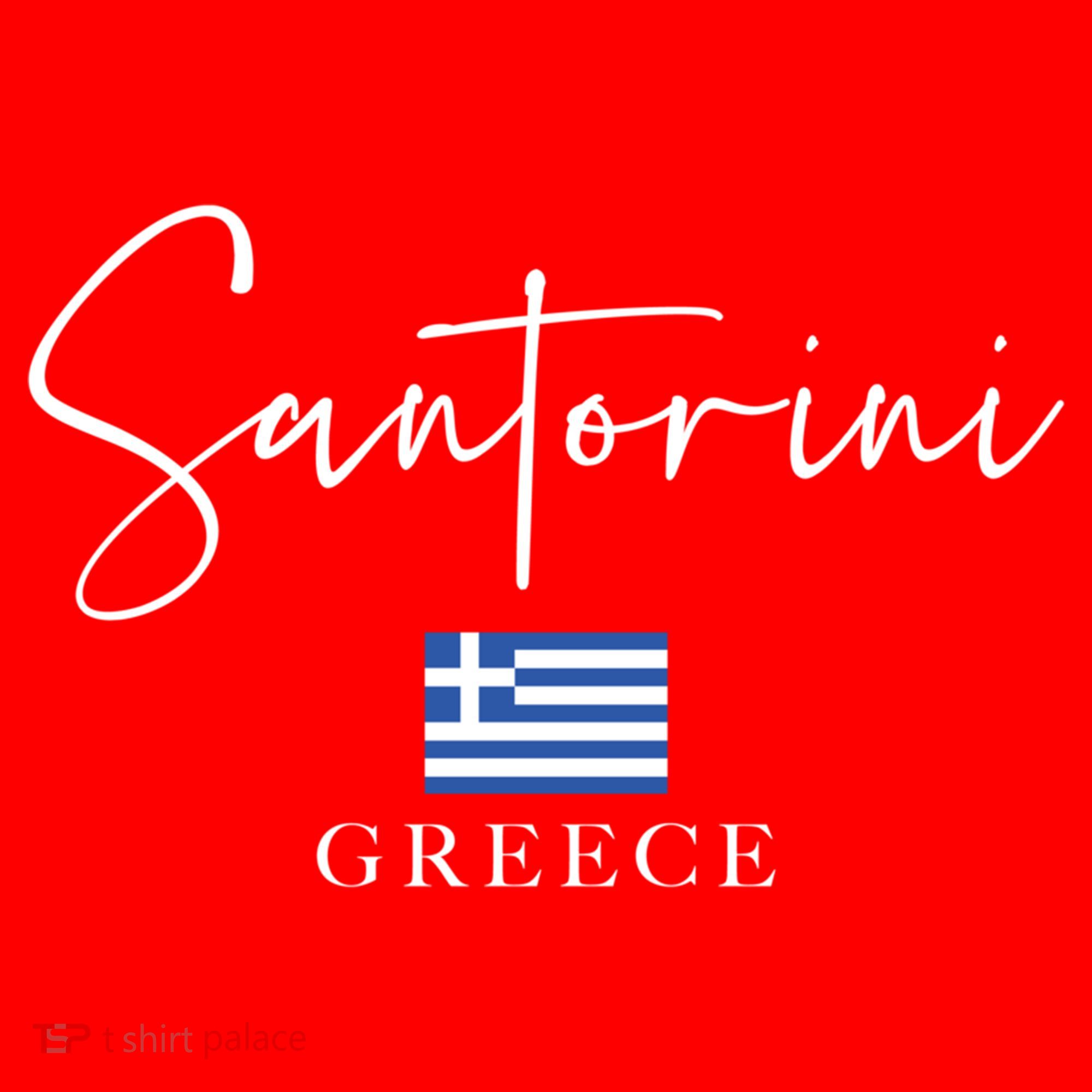 Greece Flag Vacation Island Santorini Funny Gift Santa Hat