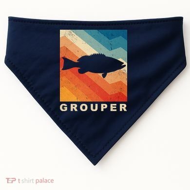 Grouper Fish Vintage Sunset USA-Made Doggie Bandana