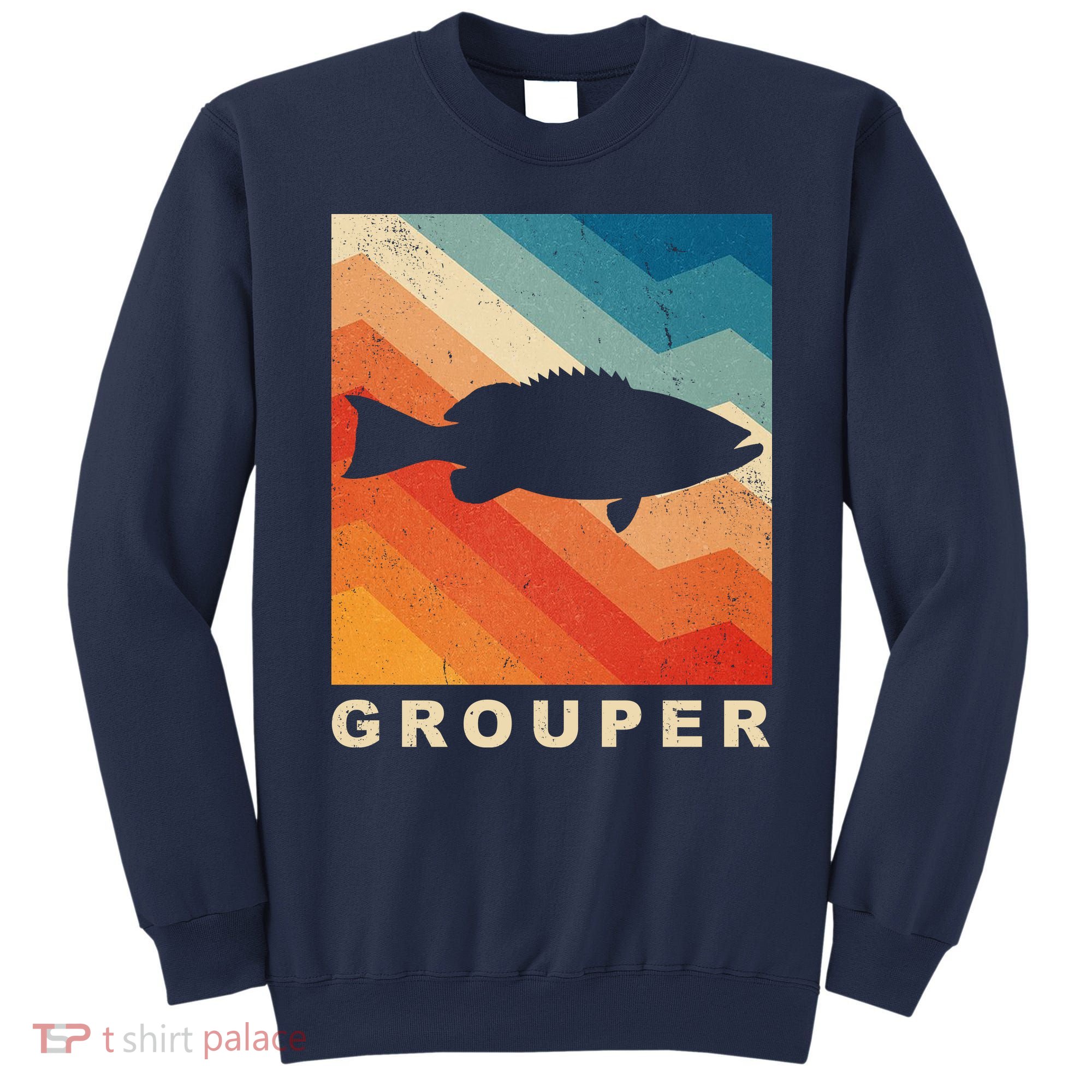 Grouper Fish Vintage Sunset Sweatshirt