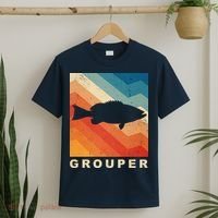 Grouper Fish Vintage Sunset T-Shirt thumb 2
