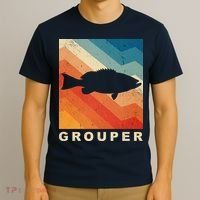 Grouper Fish Vintage Sunset T-Shirt thumb 3