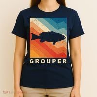 Grouper Fish Vintage Sunset T-Shirt thumb 4