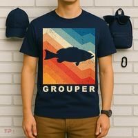 Grouper Fish Vintage Sunset T-Shirt thumb 6
