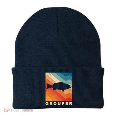 Grouper Fish Vintage Sunset Beanie