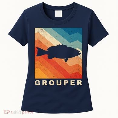 Grouper Fish Vintage Sunset Women's T-Shirt